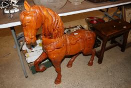 A vintage wooden fairground style horse