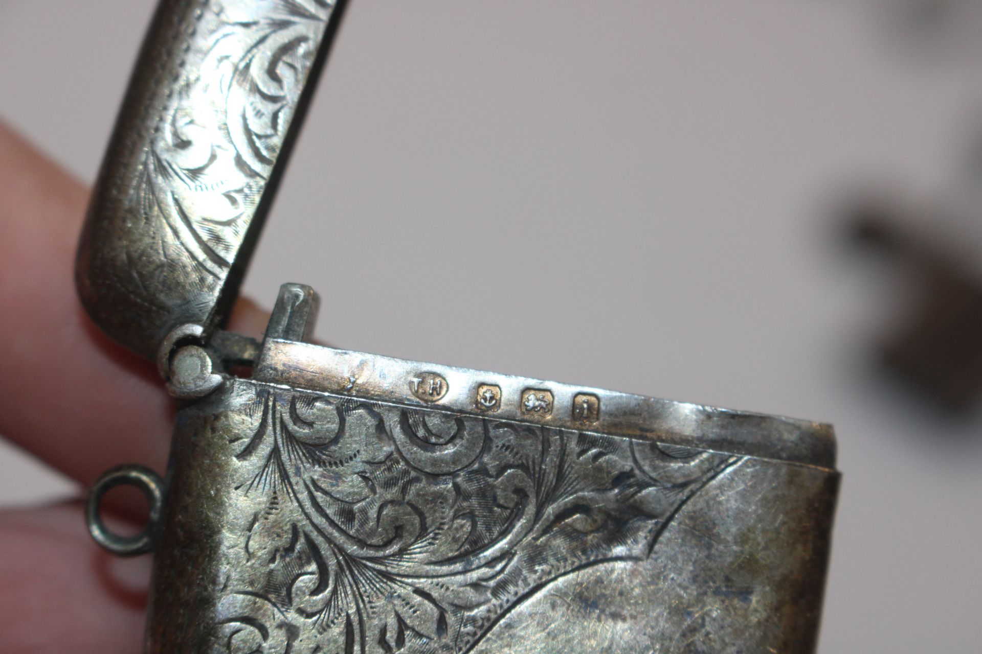 A silver vesta case on chain with T bar; another s - Image 4 of 17
