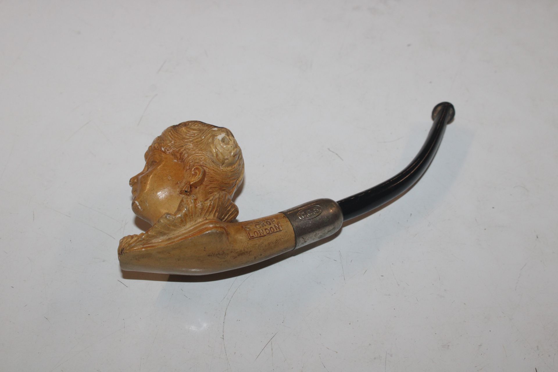 C. Crop of London carved Meerschaum pipe No.215626