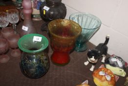 Three Art Glass vases