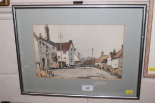 John Sharman, watercolour study of a village stree