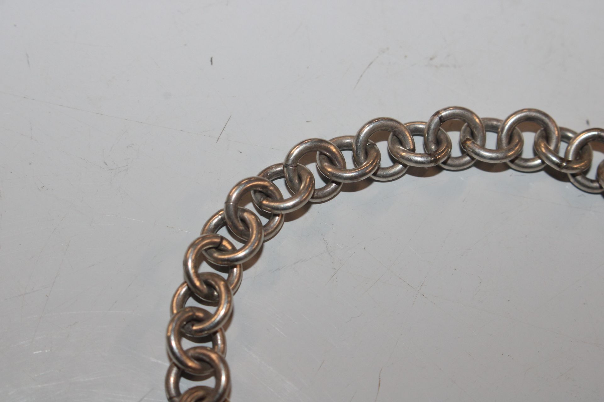 A Sterling silver watch chain bracelet with heart - Image 3 of 4