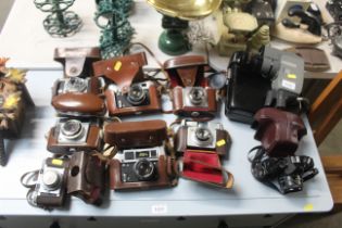 A quantity of various cameras to include Zeiss, Ikon, Ilford, Optima etc