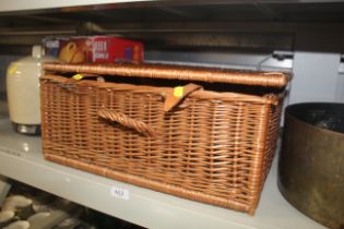 A wicker hamper