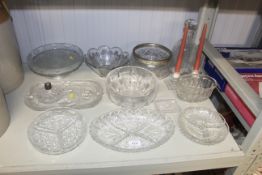 A quantity of various moulded glassware including