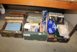 Three boxes of miscellaneous books etc.