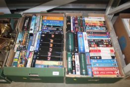 Two boxes of various DVD's