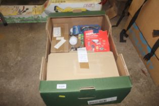 A box containing various light bulbs, an Eveready