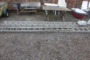 Two single aluminium ladders