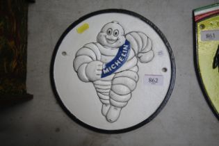 A cast iron Michelin sign