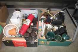 Two boxes of miscellaneous decorative and domestic