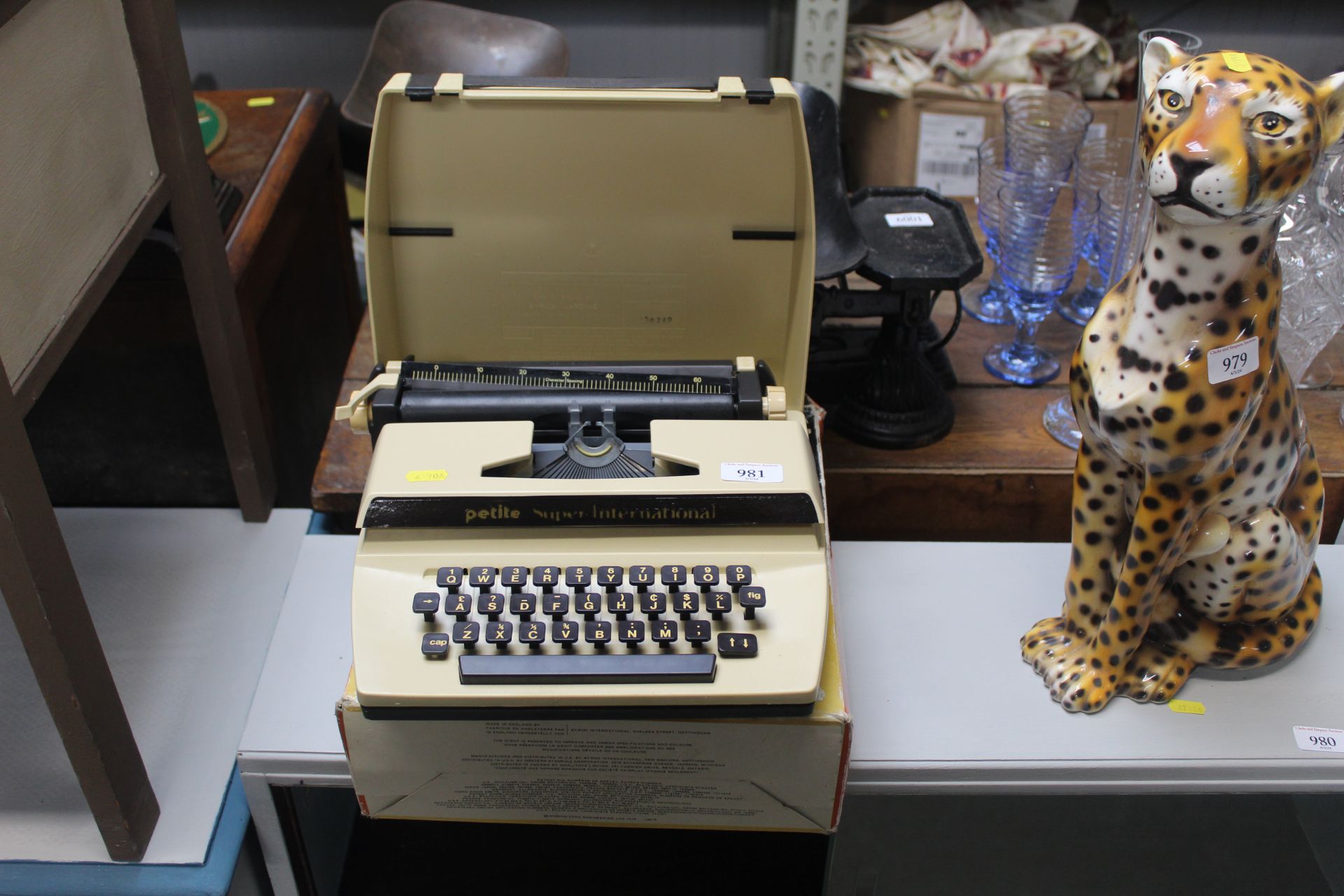 A Petite Super International portable typewriter w