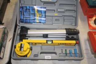 A Parkside laser type spirit level set in fitted p
