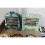 Two Art Deco style electric fires, sold as collect