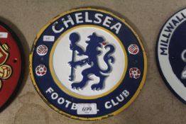 A cast iron Chelsea Football Club plaque