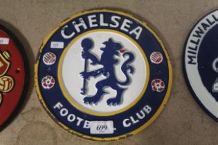 A cast iron Chelsea Football Club plaque