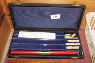 A cased set of sampling tools and tubes