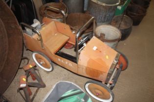 A child's Buddy pedal car fitted with rear winch (