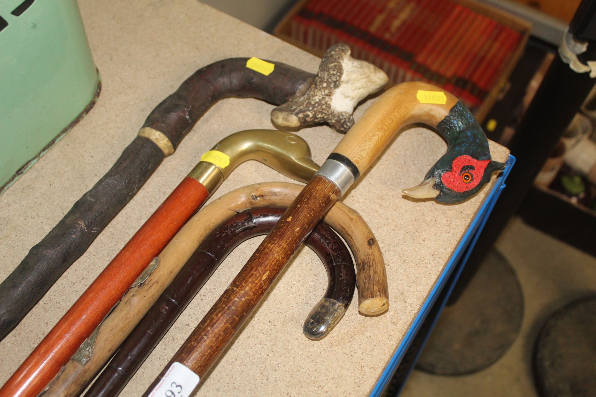 Five various walking sticks including one with sil - Image 2 of 2