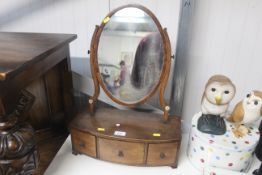 A 19th Century mahogany swing toilet mirror with b