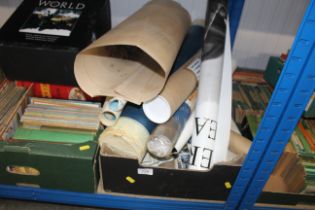 A box of miscellaneous posters