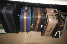 Five various travel cases, suitcases etc.