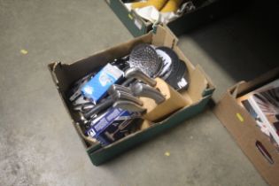 A box of various kitchenalia, knives etc.