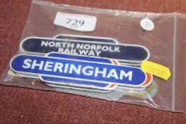 A collection of small railway place name signs inc