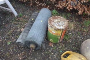 An Agri Castrol grease tin with contents of string