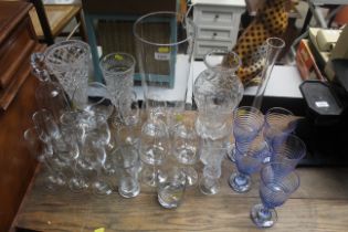 A quantity of various table glassware