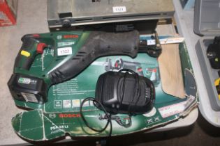 A Bosch PSA18LI cordless reciprocating saw with ba