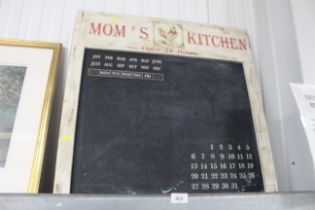 A kitchen blackboard