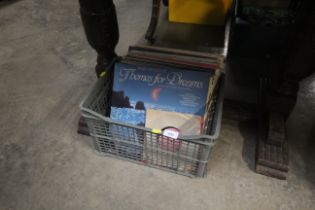 A box of miscellaneous vinyl records