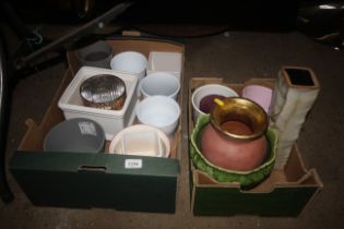 A quantity of various glazed and other planters, v