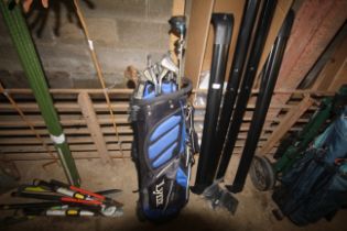 A Lynx golf bag and quantity of golf clubs to incl