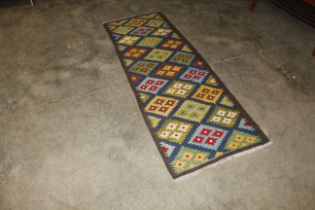 An approx. 6'5" x 2'3" Maimana Kelim runner