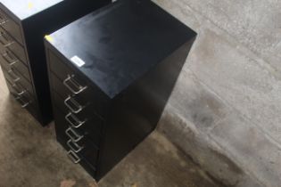A metal six drawer filing chest