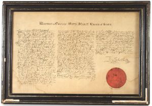 A.P. Harrison, 30 Church Street, Soho Square, a printed warrant to execute Mary Stuart Queen of