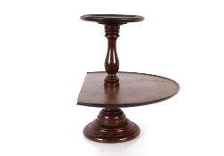 A 19th Century mahogany two tier table top dumb waiter AF, 47cm high