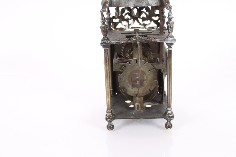 A 17th Century brass and steel cased lantern clock, 32cm high - Image 5 of 7
