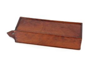 A 19th Century mahogany candle box, 38cm long overall