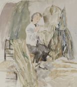 Robert Sargeant Austin R.A., RWS RE 189501973, "The Theatre Seamstress" signed watercolour, 41cm x