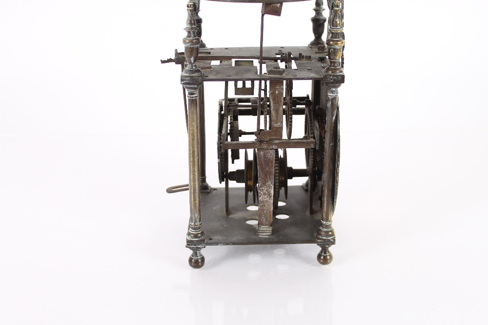 A 17th Century brass and steel cased lantern clock, 32cm high - Image 7 of 7