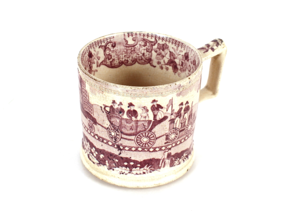 A late 18th Century Pratt ware pottery mug depicting Bacchus and a rare railwayana interest - Image 6 of 10