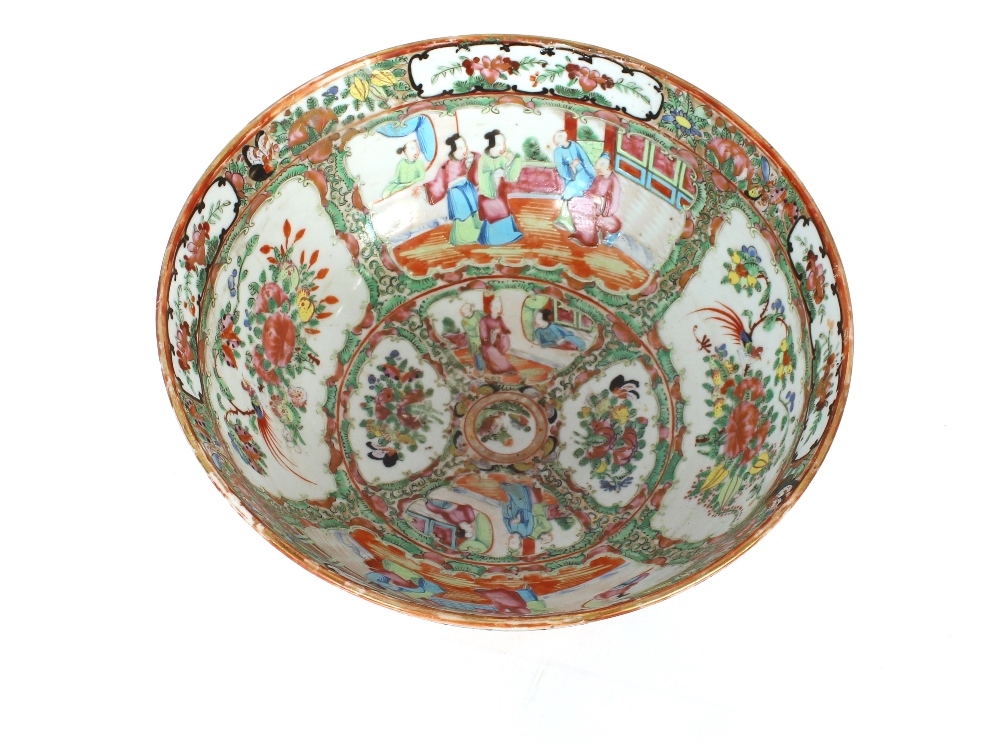 A 19th Century Canton bowl, decorated in the traditional palette, 31cm dia.