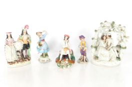Two Victorian Staffordshire flat back figure group
