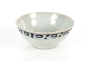 A Tek Sing Cargo Chinese blue and white porcelain bowl with original certificate (sunk 1822)
