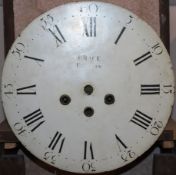 A 19th Century oak long case clock, the circular painted dial with Roman numerals inscribed Brace