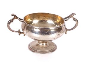 A George V two handled silver trophy by Mappin & Webb, bearing inscription, London 1919,17oz