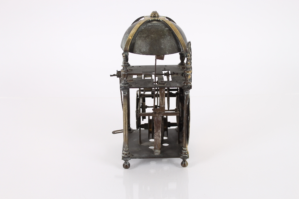 A 17th Century brass and steel cased lantern clock, 32cm high - Image 6 of 7